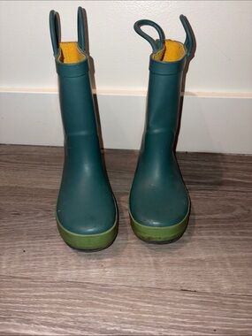 Boys- Target Teal and Mustard Dino Rain Boots